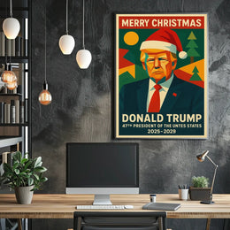 Festive Trump Christmas Poster Political or Pop Culture Poster
