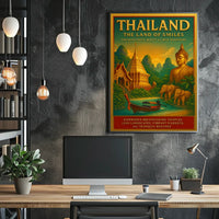 Thailand Travel Landscape Temples Markets Poster