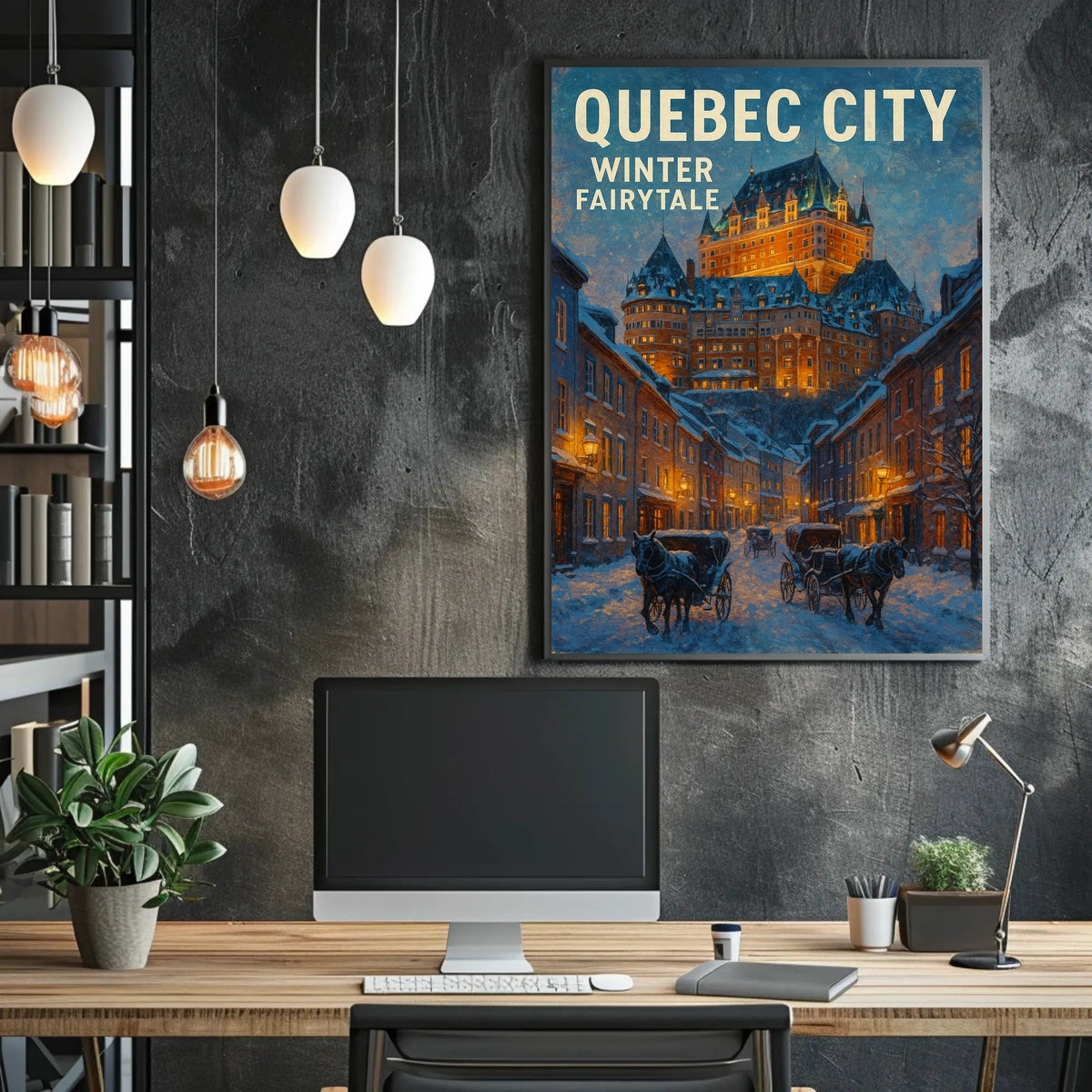 Quebec City Winter Fairytale Poster