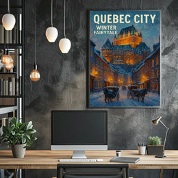 Quebec City Winter Fairytale Poster