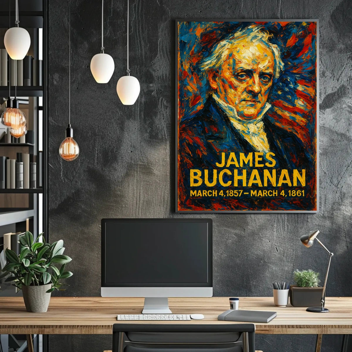 James Buchanan 15th President of the United States Glitch Hop Art Poster