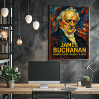 James Buchanan 15th President of the United States Glitch Hop Art Poster