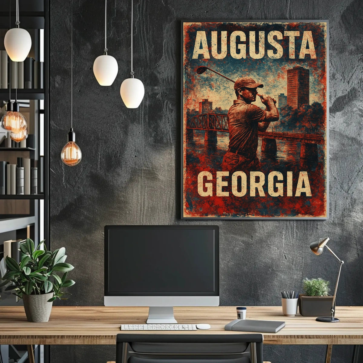 Augusta Georgia Golf Scenic Heritage Wall Art Print Inspired Wanderlust Home Decor Poster