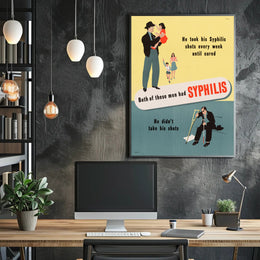 Vintage Syphilis Treatment Public Health Educational Poster PosterGoat
