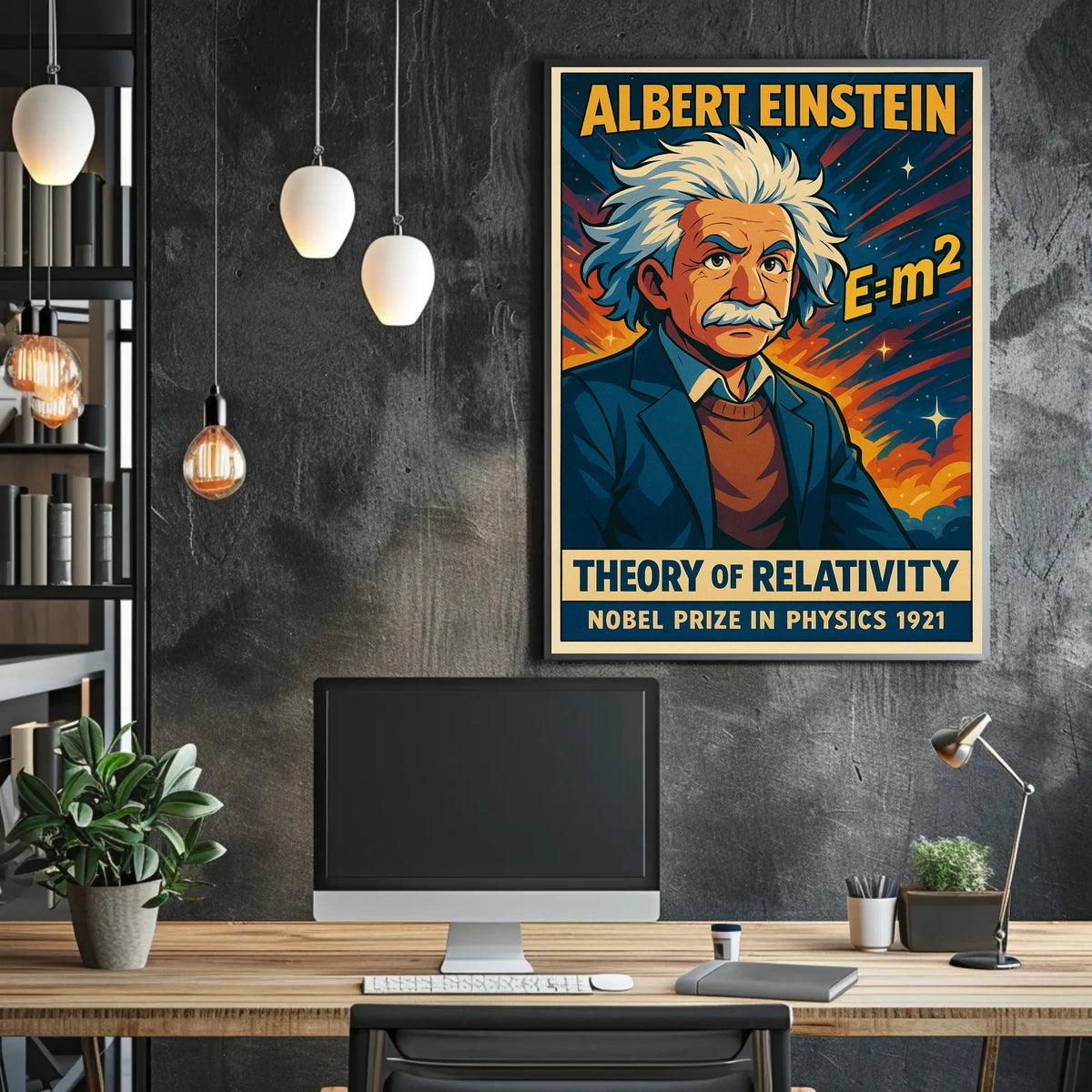 Einstein Relativity Vintage Curious Minds Poster