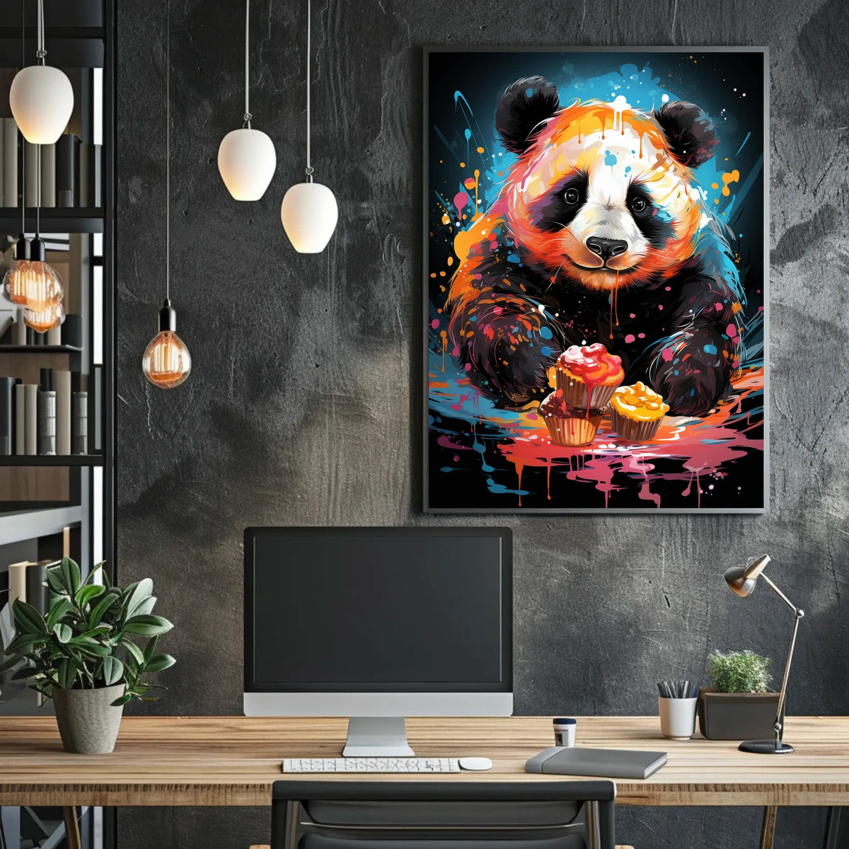 Colorful Panda Delight Poster