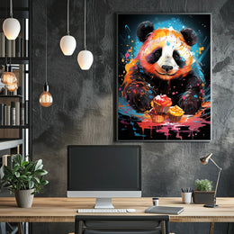 Colorful Panda Delight Poster