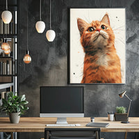 Curious Cat Portrait Poster