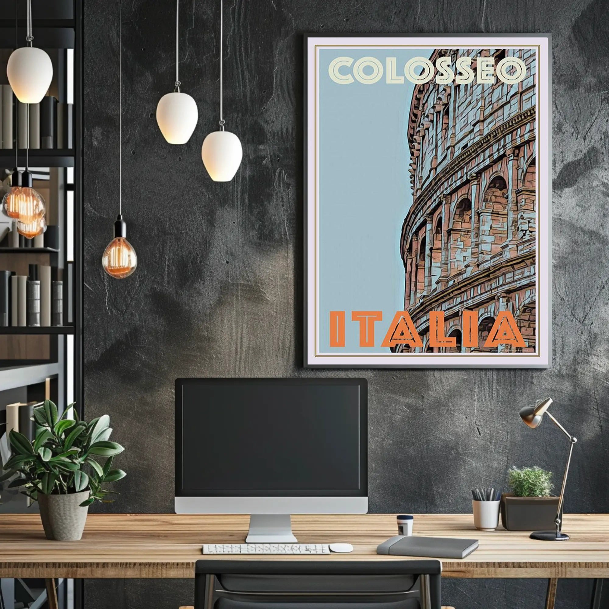 Colosseum Nostalgic Italian Architecture Travel Poster PosterGoat