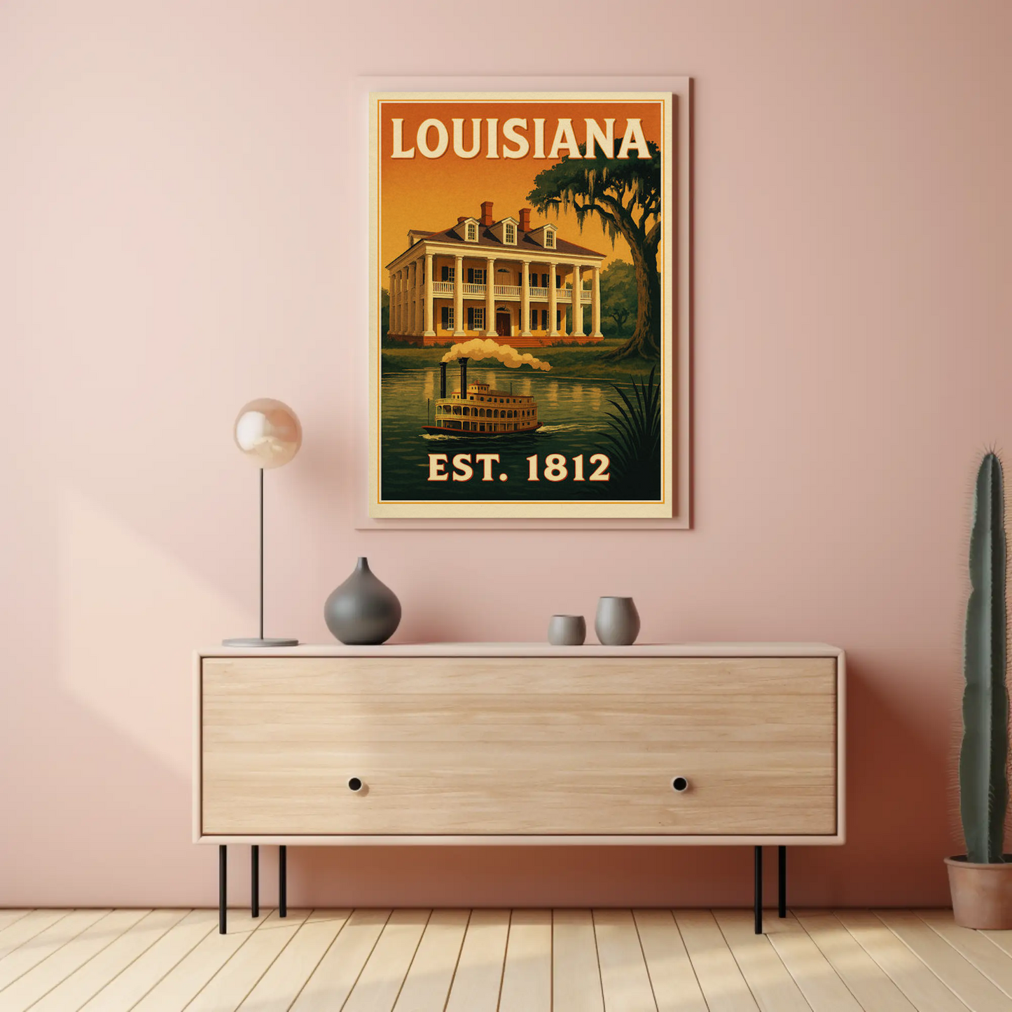 Louisiana Plantation Steamboat Bayou Southern Poster