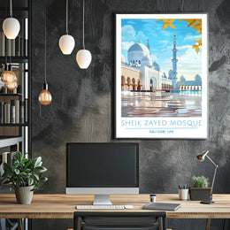 Sheikh Zayed Mosque Elegance: Cultural or Heritage Poster