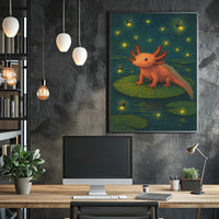 Enchanted Night With Axolotl Poster