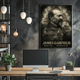 James A. Garfield 20th President of the United States Double Exposure Poster