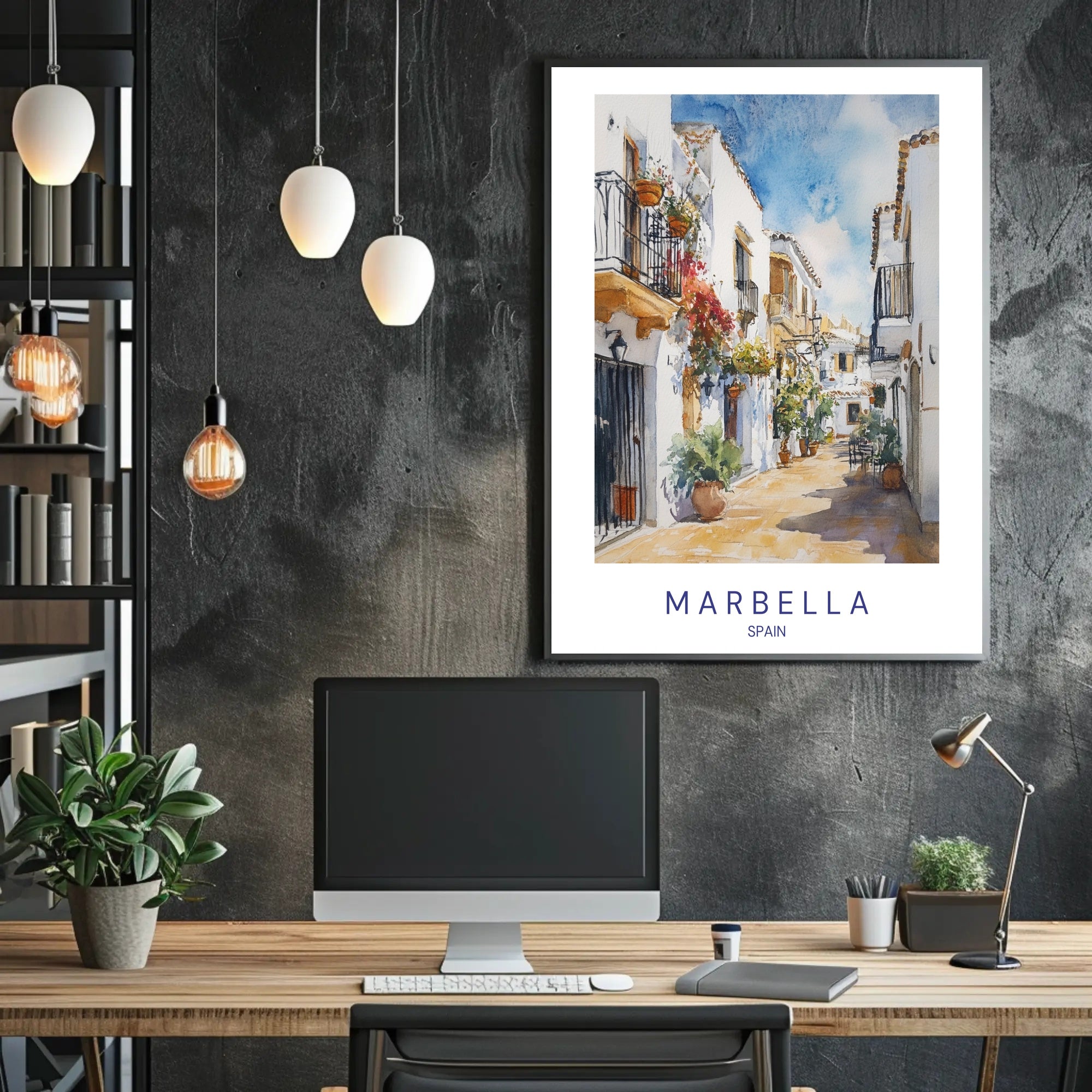 Charming Streets of Marbella Poster PosterGoat