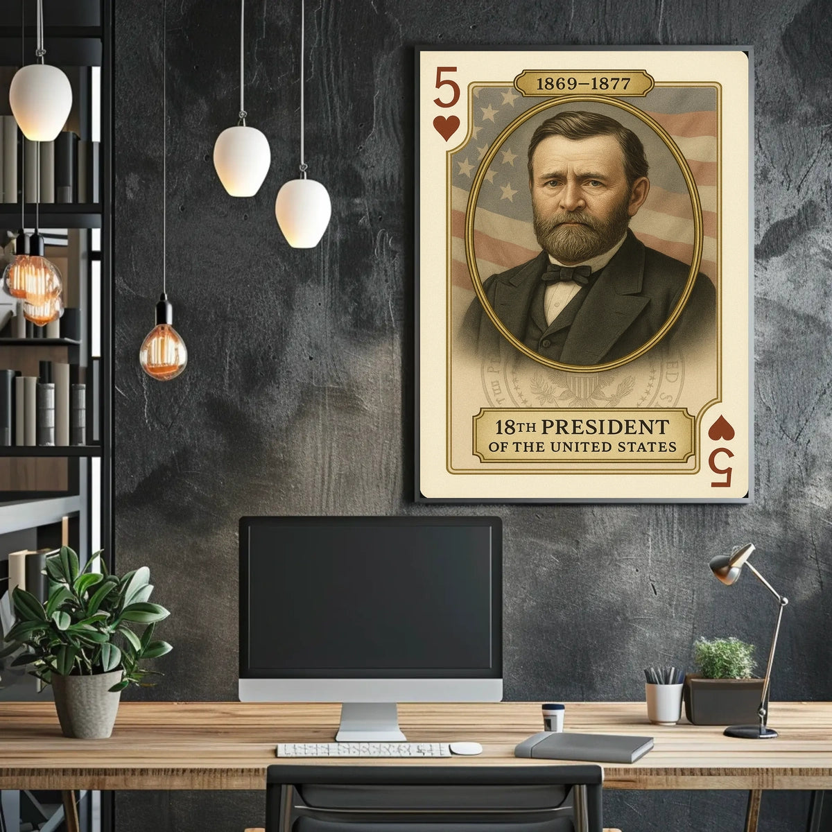 Ulysses S Grant 18th President Biography Portrait Poster