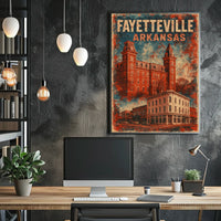 Fayetteville Cityscape Vintage Poster