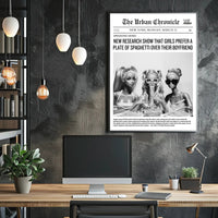 Spaghetti Humorous Satire Vintage Pop Culture Poster PosterGoat