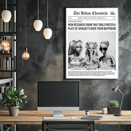 Spaghetti Humorous Satire Vintage Pop Culture Poster PosterGoat