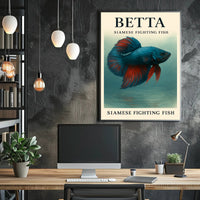 Betta Fish Elegance: Photorealistic Animal Poster
