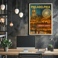 Philadelphia Liberty Lights Poster