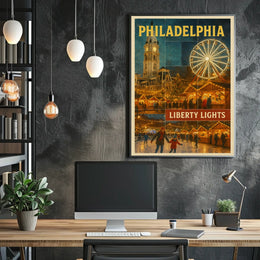 Philadelphia Liberty Lights Poster