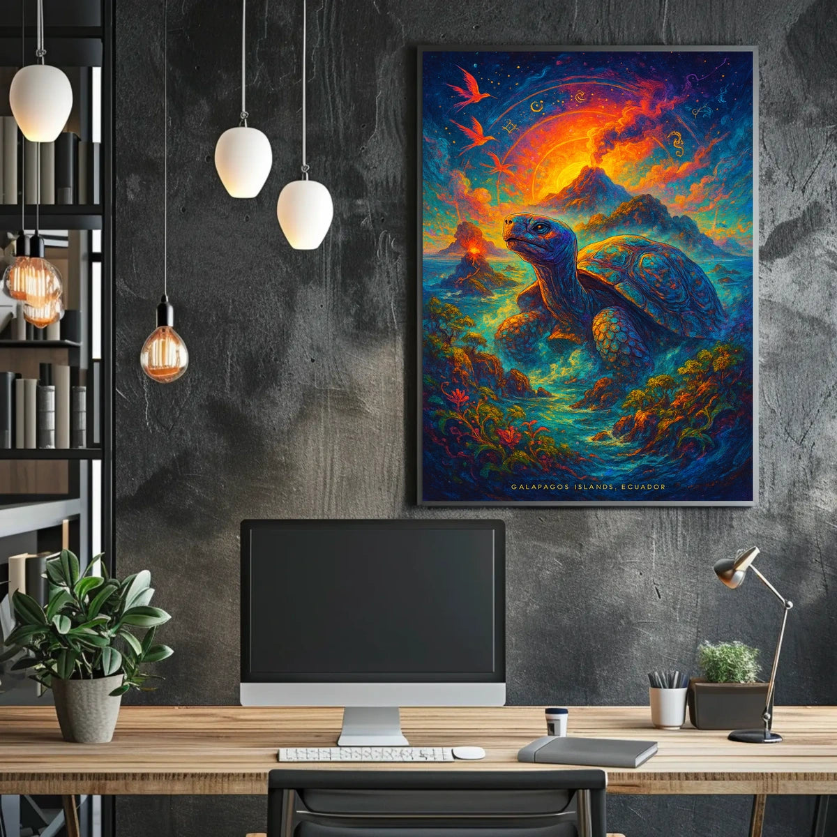 Galapagos Islands Wildlife Adventure Poster: Surreal Art