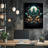 Futuristic Market Night Poster