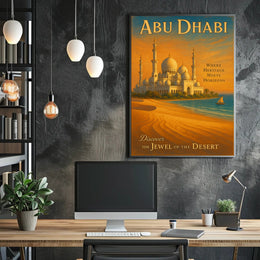 Abu Dhabi Travel Marvels: Discover Architectural Wonders Travel Poster