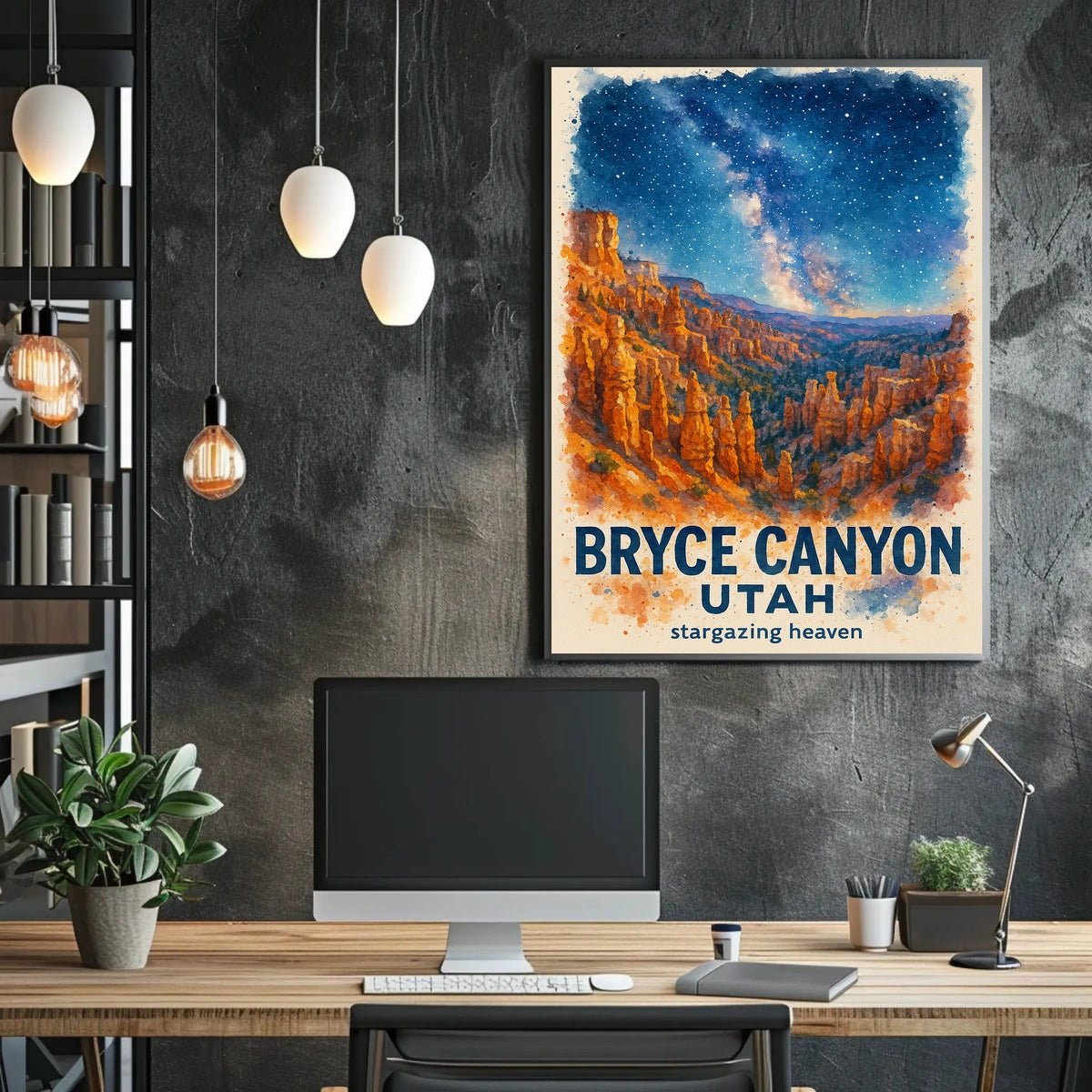 Bryce Canyon Nightscape: Stars and Hoodoos Art Print