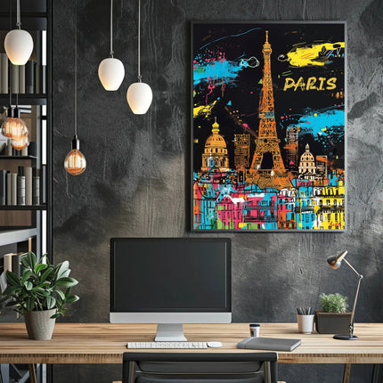 Vibrant Paris Skyline Poster