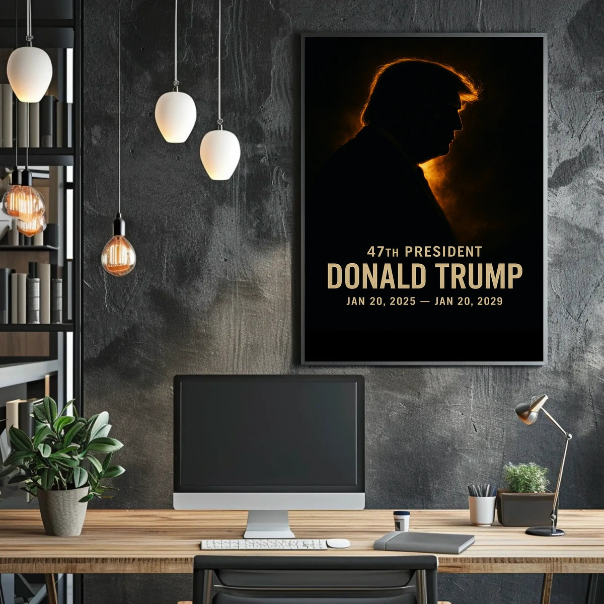 Donald Trump Resilience Sunset Patriotic Cinematic Poster