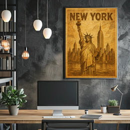 New York Iconic Landmarks Poster