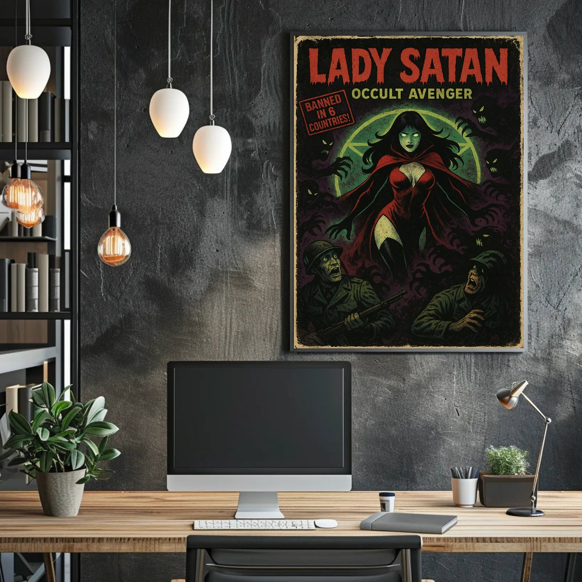 Lady Satan Occult Avenger Vintage Fantasy Mythology Poster