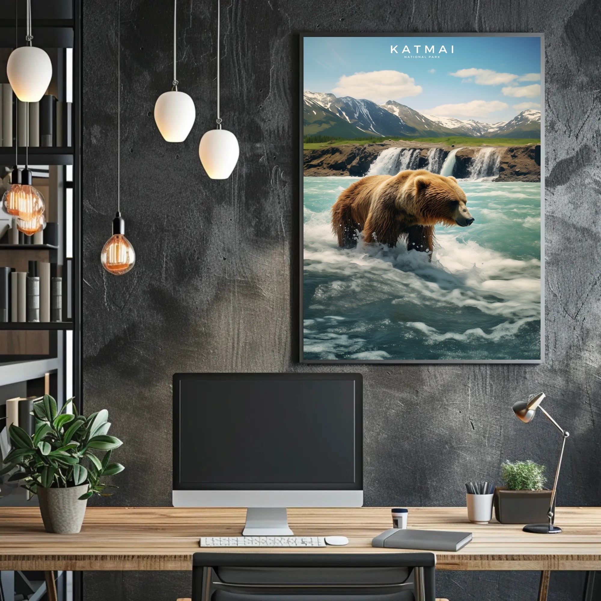 Katmai National Park Bear Poster Travel Print