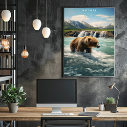 Katmai National Park Bear Poster Travel Print