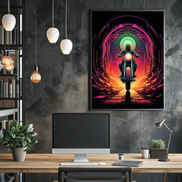Journey Through the Neon Tunnel Poster