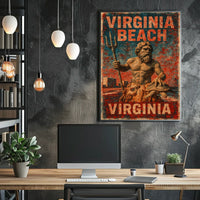 Virginia Beach Scenic Wanderlust Coastal Vintage Poster