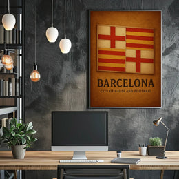 Barcelona City of Gaudí and Football Poster