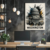 Washington Capitol Art Poster
