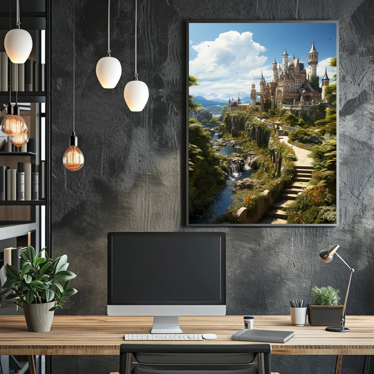 Enchanted Castle in a Serene Landscape Poster