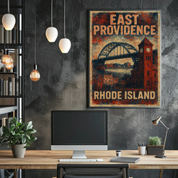 East Providence Rhode Island Vintage Travel Souvenir Poster
