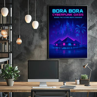 Bora Bora Cyberpunk Oasis Poster PosterGoat