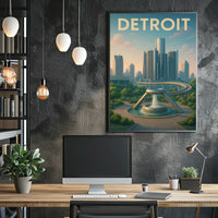 Detroit Skyline Poster