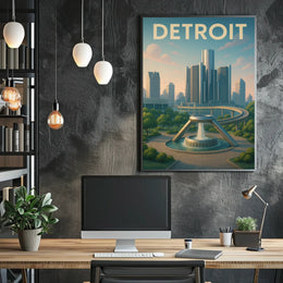 Detroit Skyline Poster