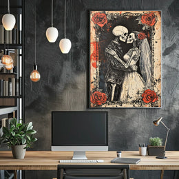 Eternal Love Skeletons Day of the Dead Cultural Poster