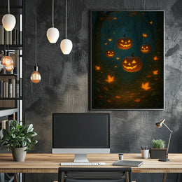 Halloween Enchanted Forest Whimsical Surreal Gothic Poster