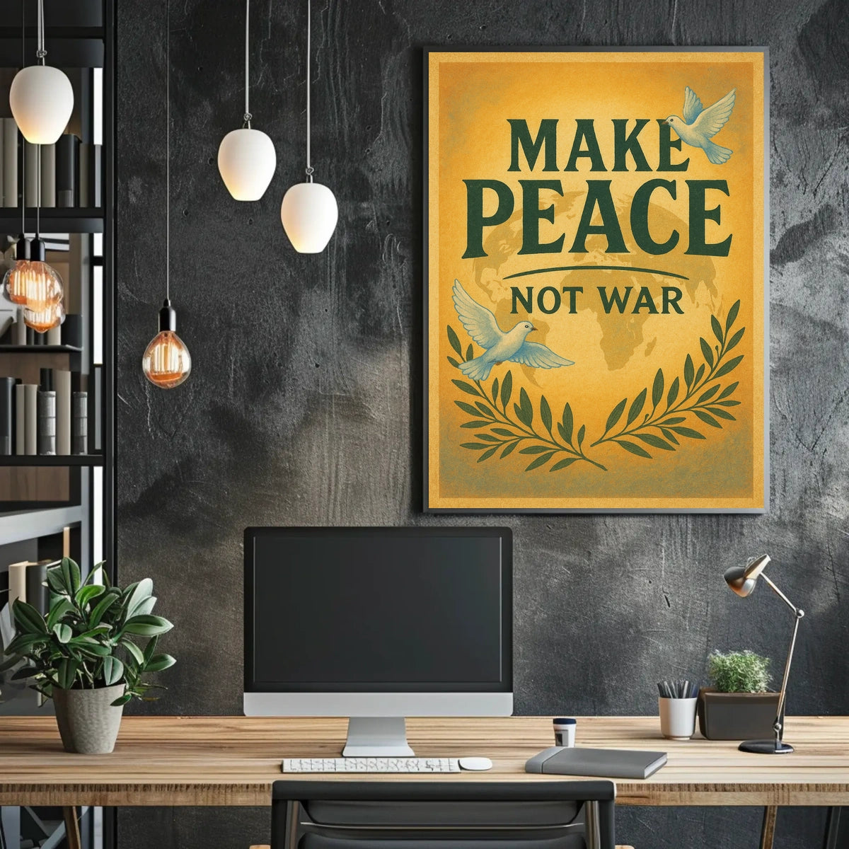 Make Peace Not War Vintage Poster