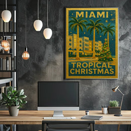 Miami Tropical Christmas Poster