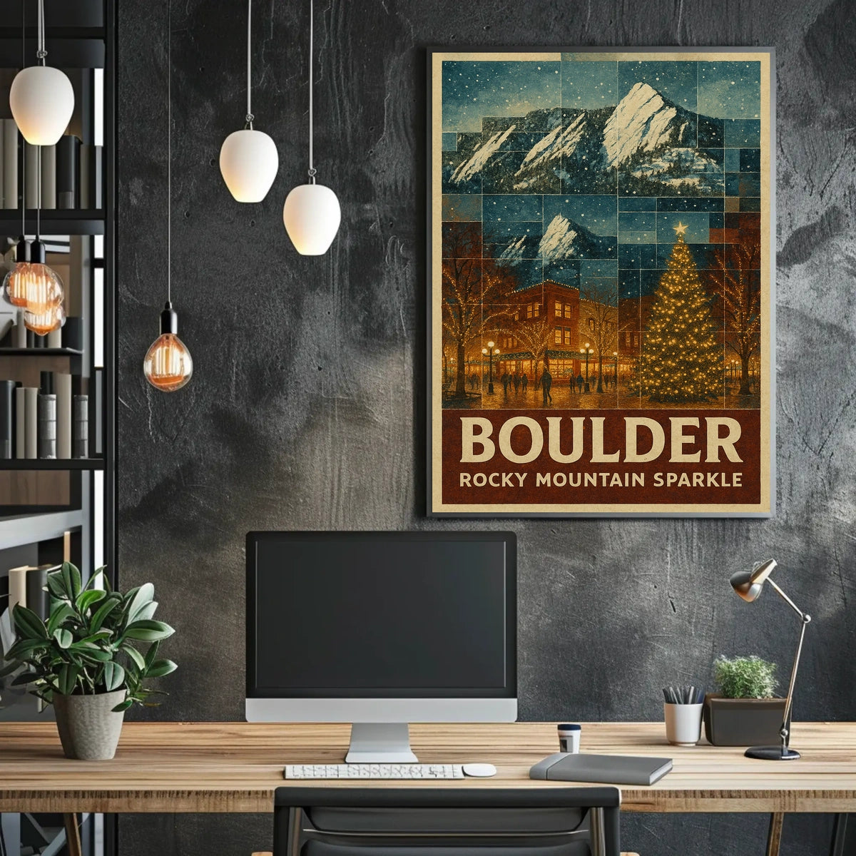 Boulder Rocky Mountain Sparkle Poster