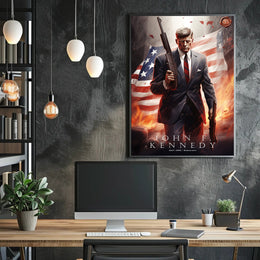 John F. Kennedy Illustrated Poster